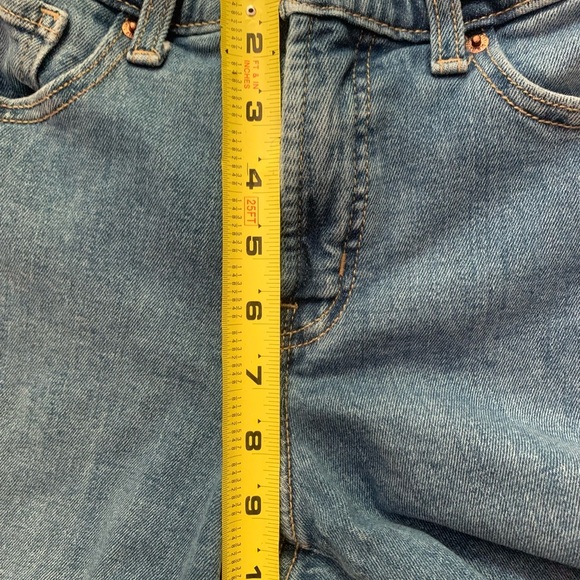 Old Navy Women’s High-Rise OG Straight Jeans Sz 0 Medium Wash Braided Waistband - Picture 5 of 10